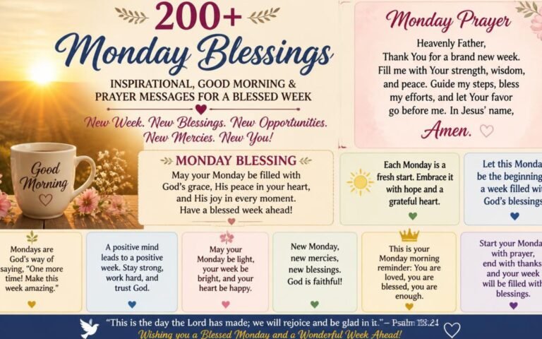 200+ Monday Blessings Quotes Inspirational, Good Morning & Prayer Messages for a Blessed Week
