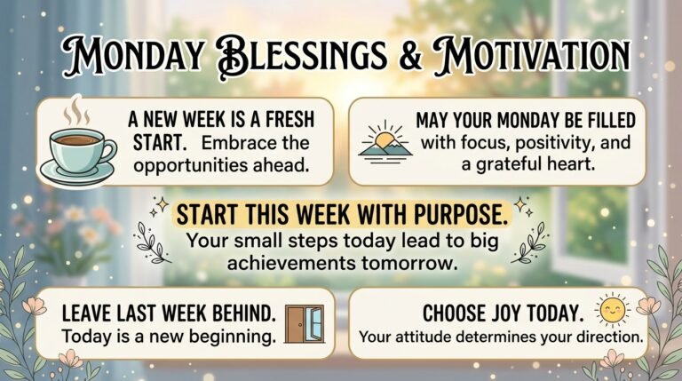 Monday blessings quotes and Monday motivational sayings with sunrise and Bible to inspire a positive week