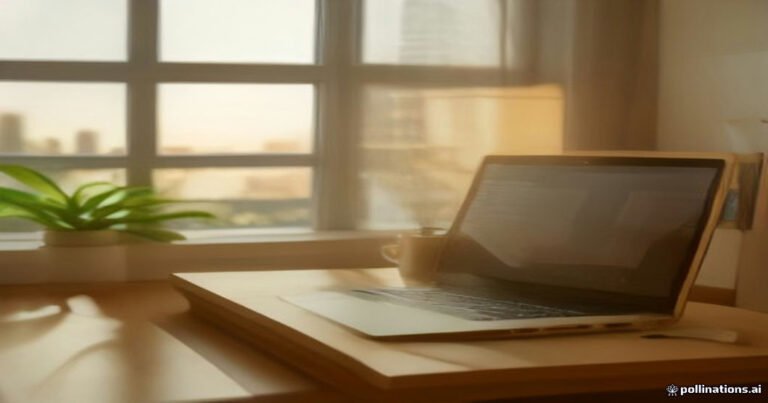 Monday blessings for career success with golden sunrise light over an office desk and open Bible