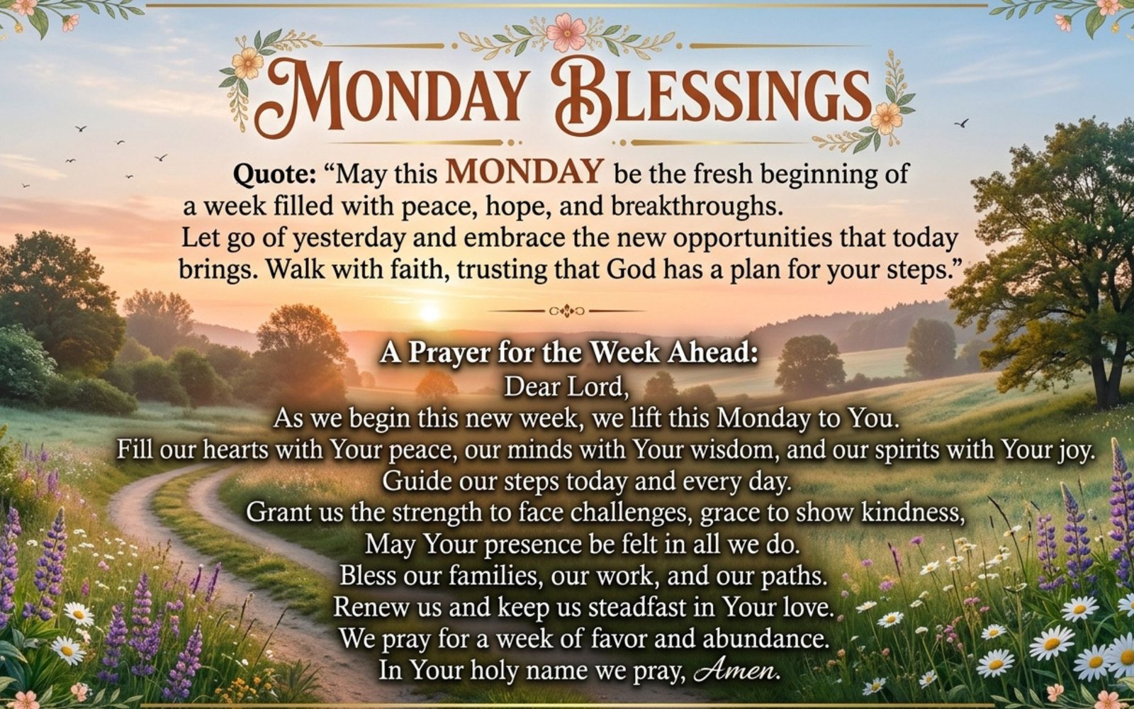 100+ Beautiful Monday Blessings Images with Quotes