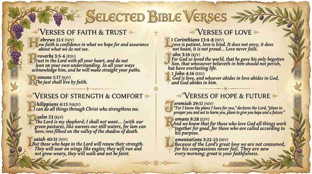 Open Bible blessing graphic — Short Bible Verses About Wisdom and Guidance
