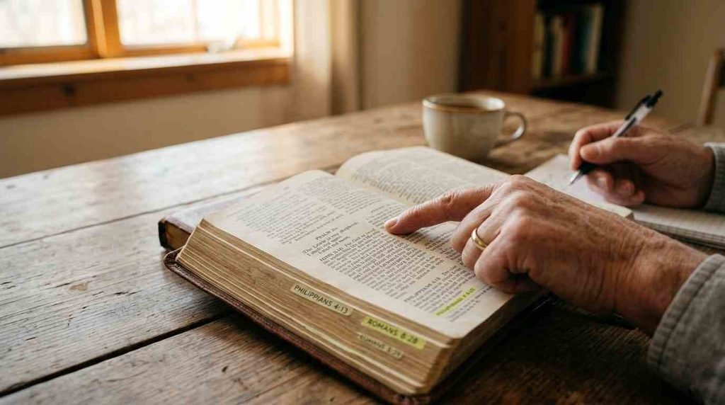 Open Bible blessing quote card — Short Bible Verses About Hope