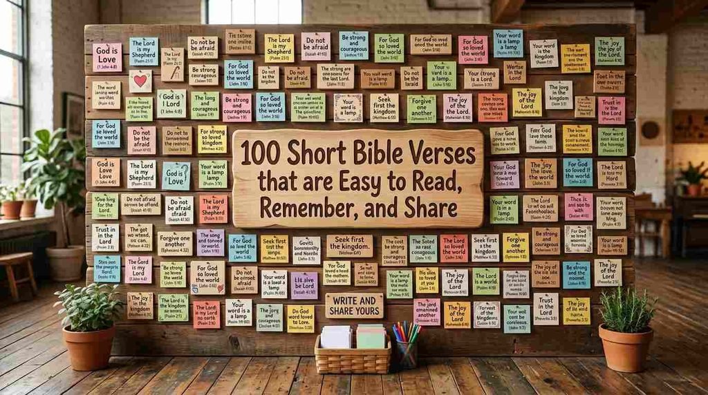 Open Bible blessing quote card — Short Bible Verses About Faith