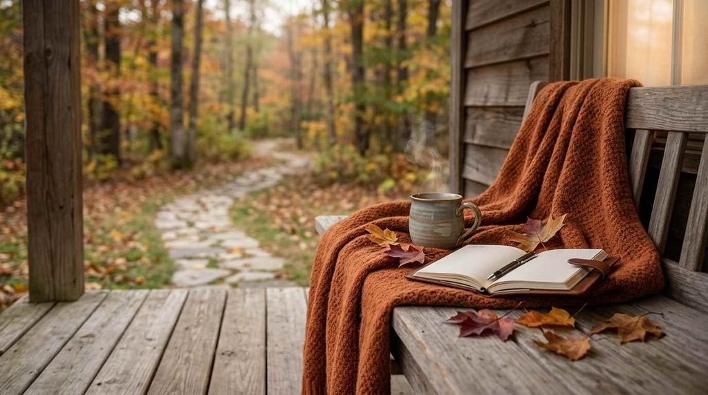 Autumn leaves blessing quote card — Reflective Autumn Quotes