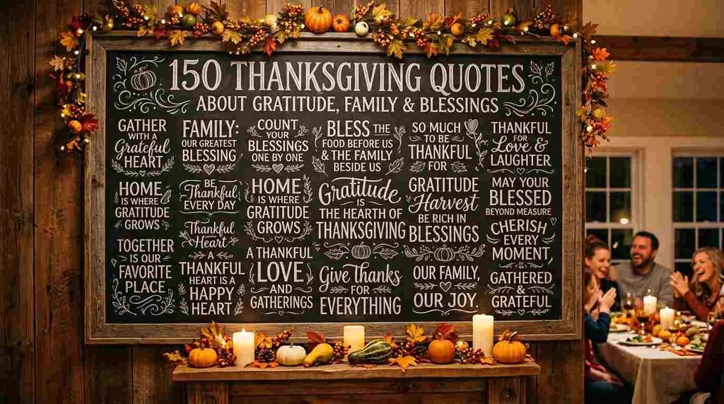 Thanksgiving blessing quote card — 150 Thanksgiving Quotes About Gratitude, Family & Blessings