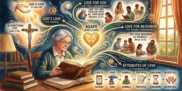 Open Bible blessing graphic — Experiencing God's Love Verses Daily