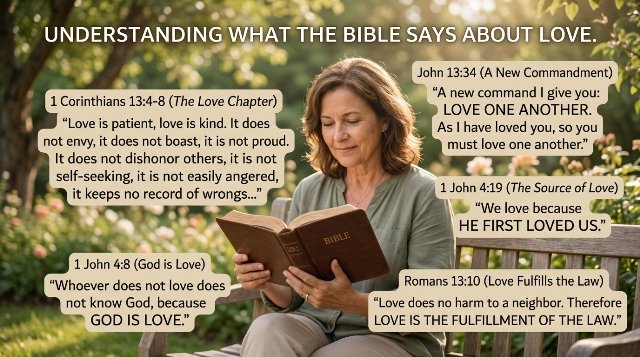 Open Bible blessing graphic — Understanding What the Bible Says About Love
