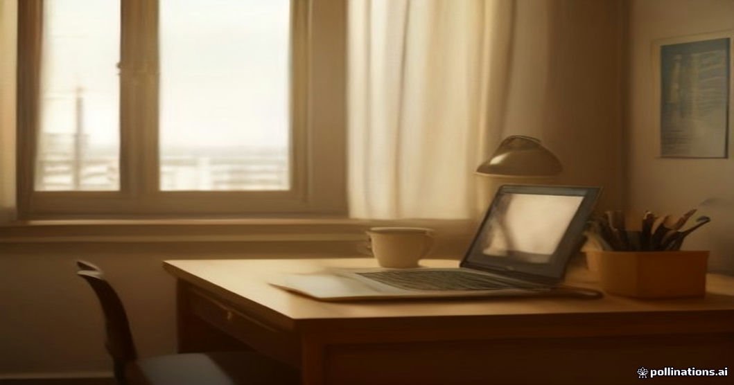 Friday blessings for work success with golden sunrise light over a desk, ready to finish the week strong