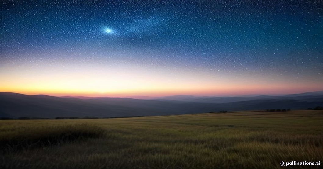 Sunday night blessings for the week ahead under a starry sky with the first light of dawn