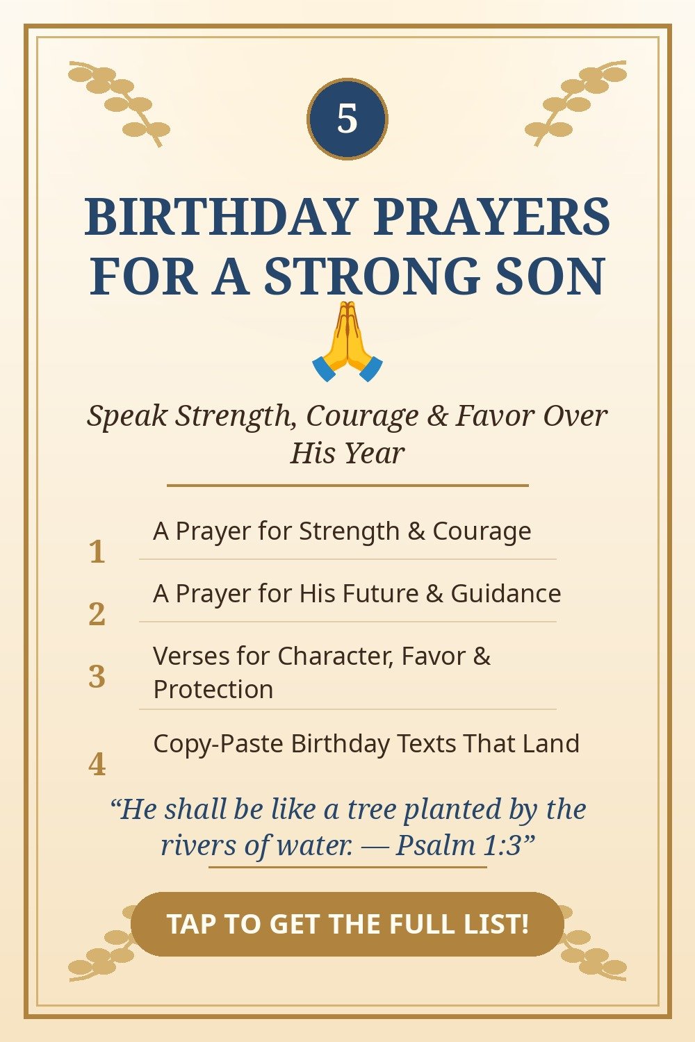 Birthday blessings for son — prayers and Bible verses for a strong son