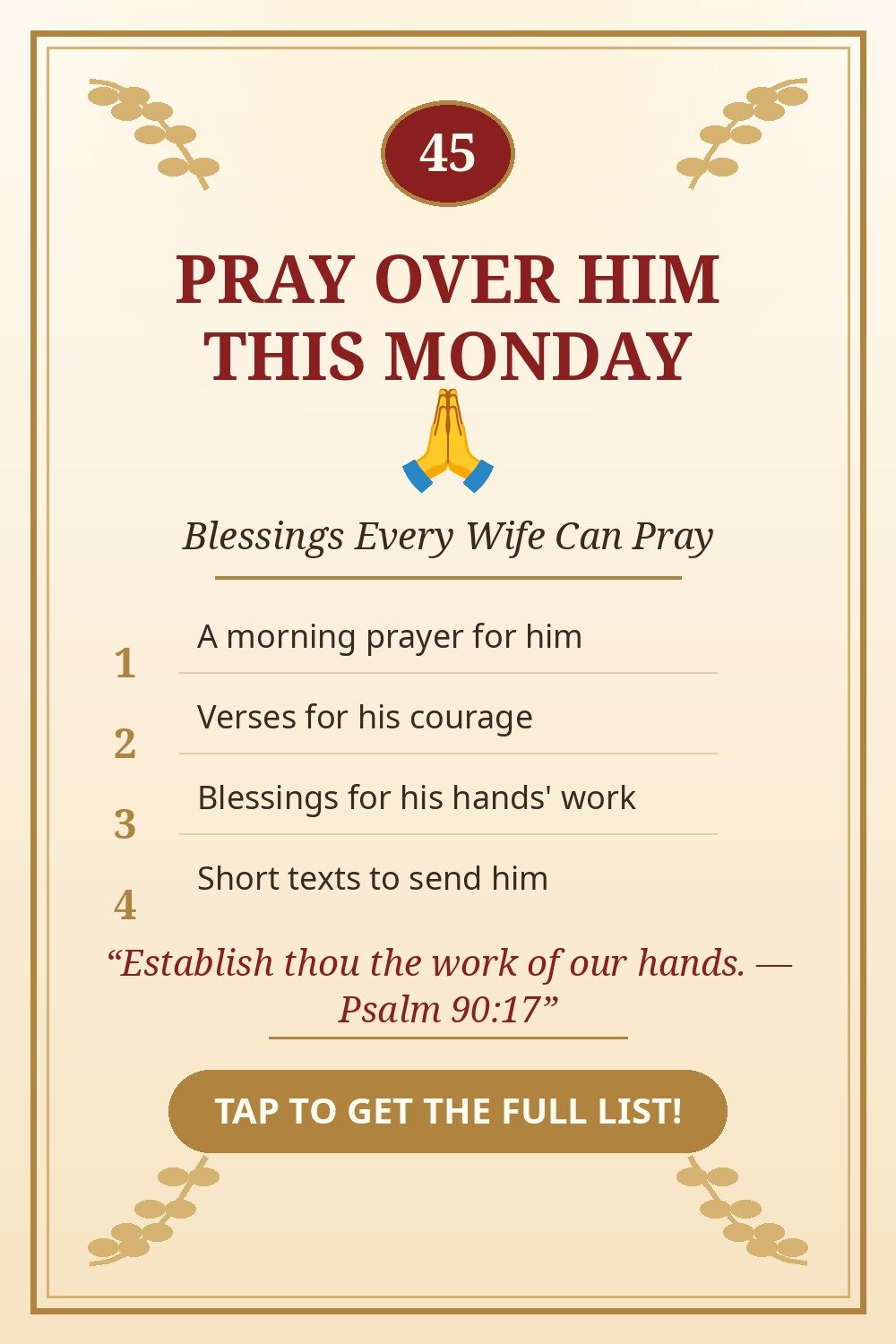 Pray over him this Monday β monday blessings for my husband pin