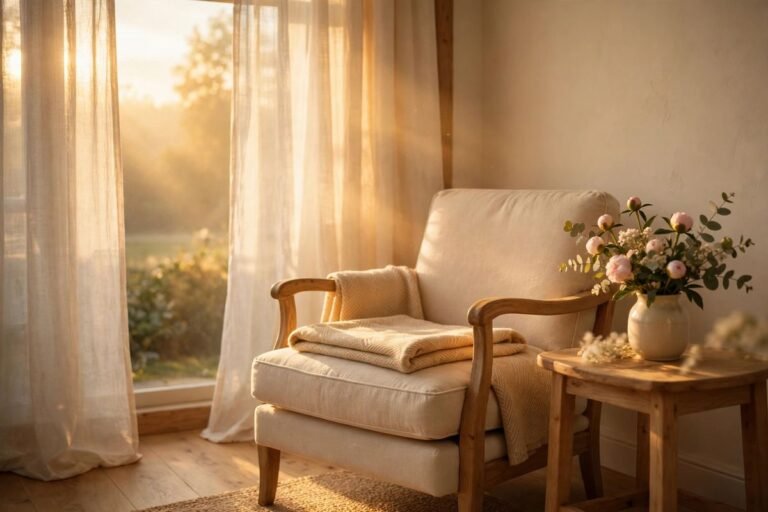 Pregnant mother watching a golden sunrise through her window — Monday blessings for pregnant mothers