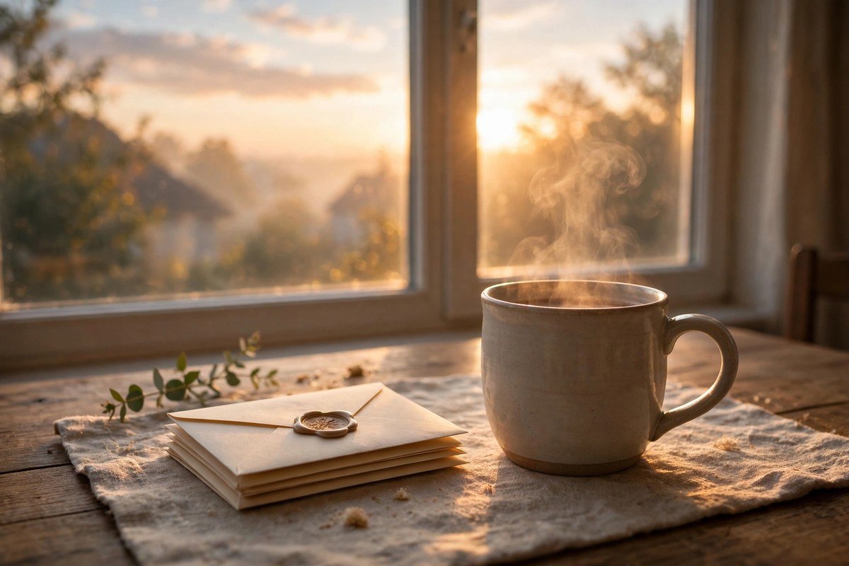 Monday morning prayers for financial worries at a sunrise kitchen table